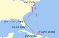 Cruise itinerary map for Royal Caribbean Cruises 9 Night Eastern Caribbean & Perfect Day (127921)