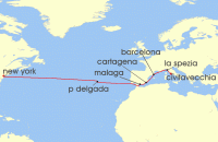Cruise itinerary map for Royal Caribbean Cruises 14 Night Ic (140306)