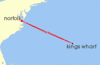 Cruise itinerary map for Carnival Cruises 6 Night Bermuda (115816)