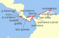 Cruise itinerary map for Windstar Cruises 16 Night Star Collector: Latin America Explorer (137252)
