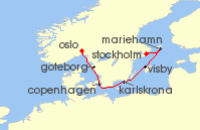 Cruise itinerary map for Viking Cruises 7 Night New! Scandinavian Discovery (128801)