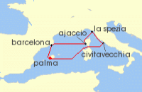 Cruise itinerary map for AIDA 7 Nacht Weihnachtsreise im Mittelmeer ab Mallorca (139361)