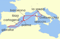 Cruise itinerary map for AIDA 14 Nacht Grose Mittelmeer-Reise ab Mallorca 2 (123200)
