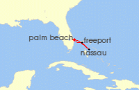 Cruise itinerary map for Margaritaville At Sea 4 Night Bahamas Duo (134301)