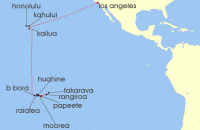 Cruise itinerary map for Seabourn 29 Night Splendors Of Hawaii & Polynesia (123968)
