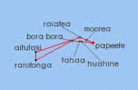 Cruise itinerary map for Windstar Cruises 11 Night M&atilde;ori Storytellers & French Polynesian Treasures (125462)