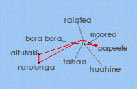 Cruise itinerary map for Windstar Cruises 18 Night Star Collector: The Cook Islands & Forever French Polynesia (125466)
