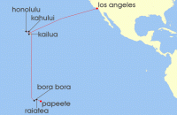 Cruise itinerary map for Seabourn 19 Night Polynesia Pacific Passage (123967)