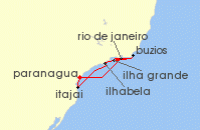 Cruise itinerary map for MSC Cruises 7 Night South America (142881)