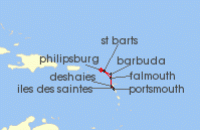 Cruise itinerary map for Star Clippers 7 Night Leeward Islands (107151)