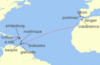 Cruise itinerary map for Seabourn 20 Night Spice Islands & Spice Market Crossing (130102)