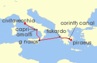 Cruise itinerary map for SeaDream Yacht Club 6 Night Greece & Italian Discovery (136121)