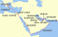 Cruise itinerary map for Explora Journeys 22 Night A Grand Journey from Golden Horizons to Timeless Tranquillity (138721)