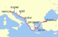Cruise itinerary map for Explora Journeys 9 Night A Journey of Dramatic Shores & Sunlit Beauty (136540)