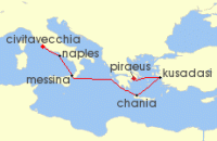 Cruise itinerary map for Viking Cruises 7 Night Journey To Antiquities (110717)