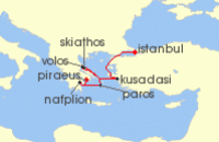 Cruise itinerary map for Explora Journeys 7 Night A Journey Through Mythical Isles & Captivating Shores (136263)