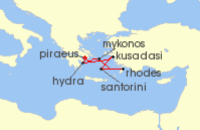 Cruise itinerary map for Celebrity Cruises 7 Night Best of Greece (137268)