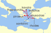 Cruise itinerary map for Celebrity Cruises 9 Night Best of Greece (137277)