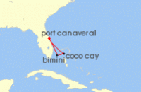 Cruise itinerary map for Royal Caribbean Cruises 5 Night Eastern Caribbean & Perfect Day (138887)