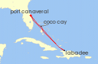Cruise itinerary map for Royal Caribbean Cruises 5 Night Perfect Day At Cococay & Caribbean (140589)