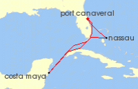 Cruise itinerary map for Royal Caribbean Cruises 5 Night Western Caribbean Getaway (140590)