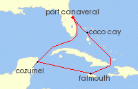 Cruise itinerary map for Royal Caribbean Cruises 7 Night Perfect Day At Cococay & Caribbean (140594)