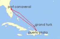 Cruise itinerary map for Royal Caribbean Cruises 5 Night Eastern Caribbean Cruise (143446)