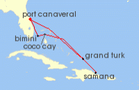 Cruise itinerary map for Celebrity Cruises 7 Night Grand Turk, San Juan & St. Maarten (142969)