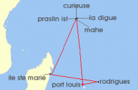 Cruise itinerary map for Hapag Lloyd 14 Night Christmas Amongst The Palms (Port Louis (Mauritius) - Port Louis (Mauritius)) (120316)