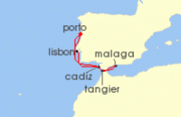 Cruise itinerary map for TUI Cruises 7 Nachte - Sommerzeit An Der Westkuste Mit Marokko - Ab/Bis Leixoes (Porto) (141772)