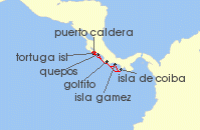 Cruise itinerary map for Star Clippers 7 Night Costa Rica & Panama New Years Cruise (107479)