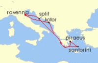 Cruise itinerary map for Royal Caribbean Cruises 7 Night Greece & Adriatic Cruise (102402)