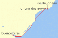Cruise itinerary map for Costa Cruises 4 Night South America from Rio de Janeiro (130453)
