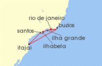 Cruise itinerary map for MSC Cruises 7 Night South America (128505)