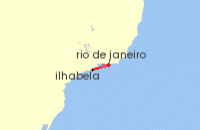 Cruise itinerary map for MSC Cruises 3 Night South America (90264)