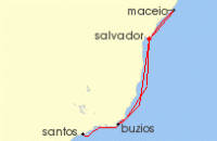 Cruise itinerary map for MSC Cruises 7 Night South America (110409)