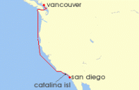 Cruise itinerary map for Holland America Line 4 Night Pacific Coastal Cruise (107258)