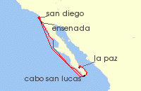 Cruise itinerary map for Royal Caribbean Cruises 7 Night Ensenada, Cabo & La Paz Cruise (131143)