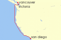 Cruise itinerary map for Holland America Line 4 Night Pacific Coastal Cruise (82778)
