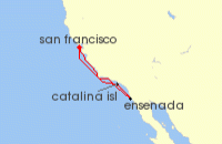 Cruise itinerary map for Carnival Cruises 5 Night Baja Mexico (137186)