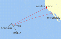 Cruise itinerary map for Princess Cruises 16 Night Hawaiian Islands (139430)
