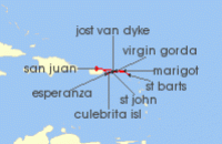 Cruise itinerary map for SeaDream Yacht Club 7 Night Best of the Virgin Islands & St. Barths (135244)