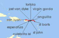 Cruise itinerary map for SeaDream Yacht Club 7 Night Best of the Virgin Isles & St. Barths (136448)