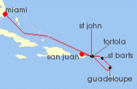 Cruise itinerary map for Explora Journeys 7 Night A Journey of Tropical Spirits & the Colourful Beauty of the Antilles (142014)