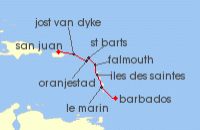 Cruise itinerary map for SeaDream Yacht Club 7 Night Windward & Leeward Islands (116223)