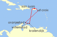 Cruise itinerary map for Royal Caribbean Cruises 7 Night Southern Caribbean Cruise (118924)