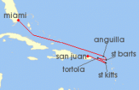 Cruise itinerary map for Explora Journeys 7 Night A Journey of Caribbean Celebrations & Island Wonders (136239)