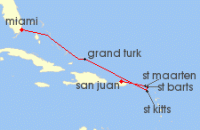 Cruise itinerary map for Explora Journeys 7 Night A Journey to Tropical Marvels & Coastal Discovery (136251)