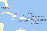 Cruise itinerary map for Explora Journeys 7 Night A Journey of Caribbean Delicacies & Idyllic Islands (131413)