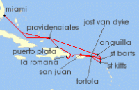 Cruise itinerary map for Explora Journeys 14 Night An Extended Journey into Island Delights, Hidden Coves & Chic Coastlines (138719)